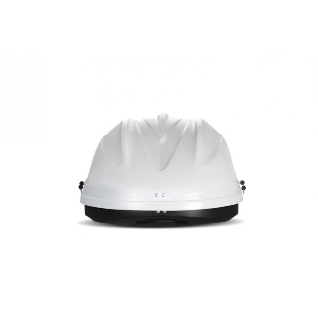 Бокс-багажник на крышу Аэродинамический Белый «Turino Compact» ДВУСТОРОННЕЕ открывание