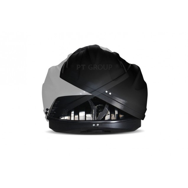 Бокс-багажник на крышу Аэродинамический Чёрный «Turino Compact» ДВУСТОРОННЕЕ открывание